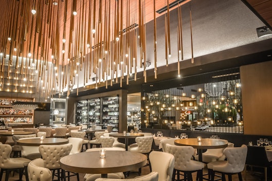 Commercial custom wine cellar in a luxury restaurant